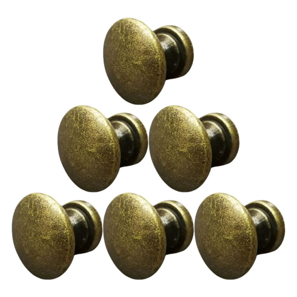 6 Pcs Handle Drawer Pulls Cabinet Bronze Knobs Zinc Alloy Single Hole Dresser