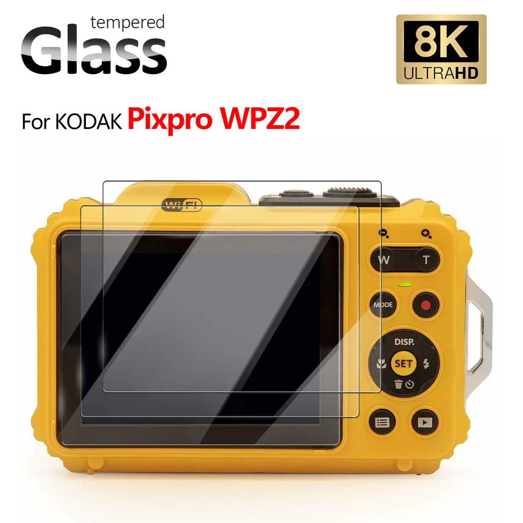 For KODAK Pixpro WPZ2 Camera 9H Tempered Glass Screen Protector 8KUltra HD Anti‑Scratch Anti‑Fingerprint Film Camera Accessories