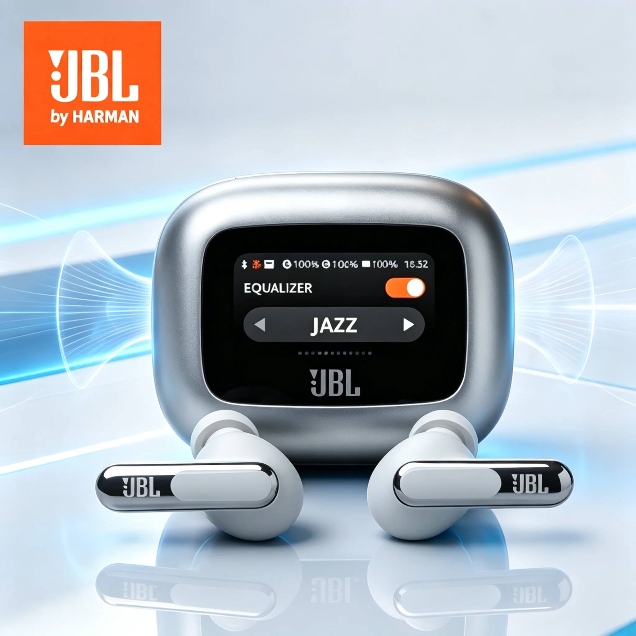 JBL LIVE BEAM3 Colorful Pod Wireless Noise Cancelling Bluetooth Headphones Waterproof Touch Screen Ear Microphone Long-Range Lif