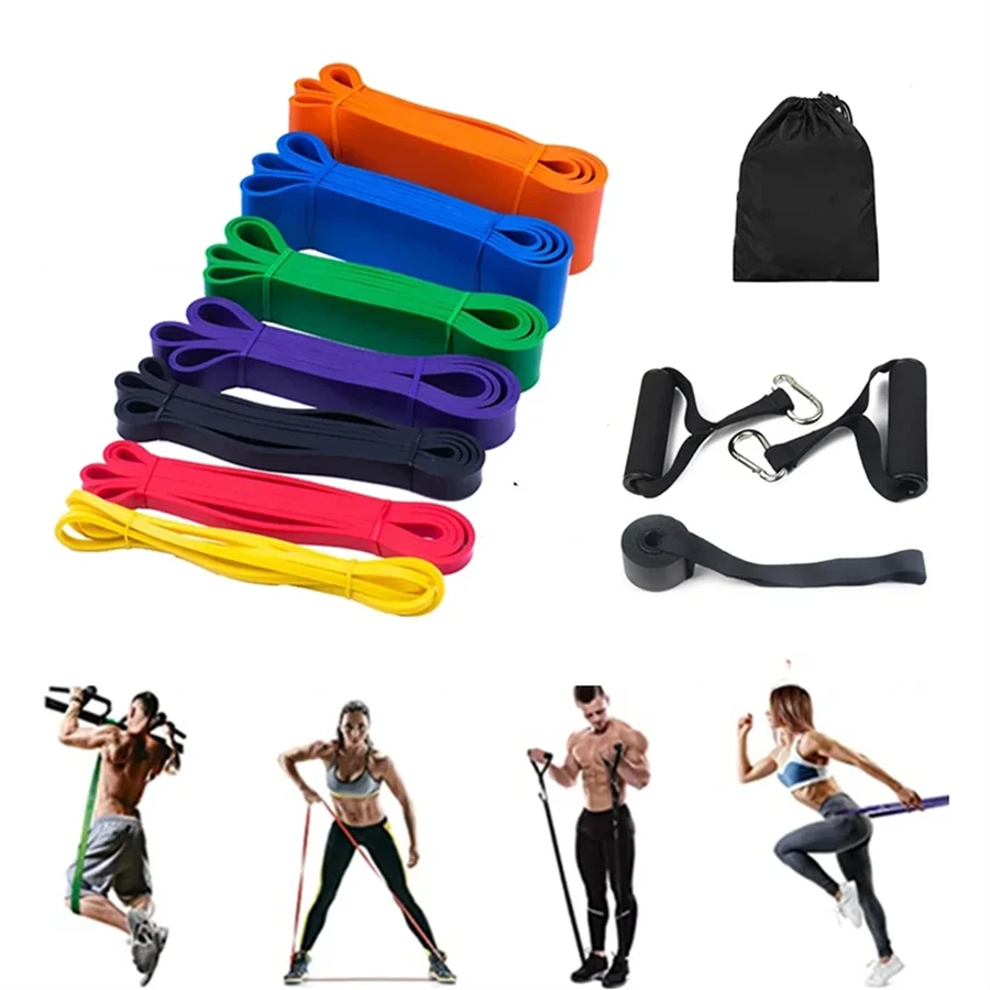 1 SET  Latex Stretch Resistance Band Expander Elastic Bands For Sport Pull Up Assistance Band Home Workout Pilates Gym Equipment