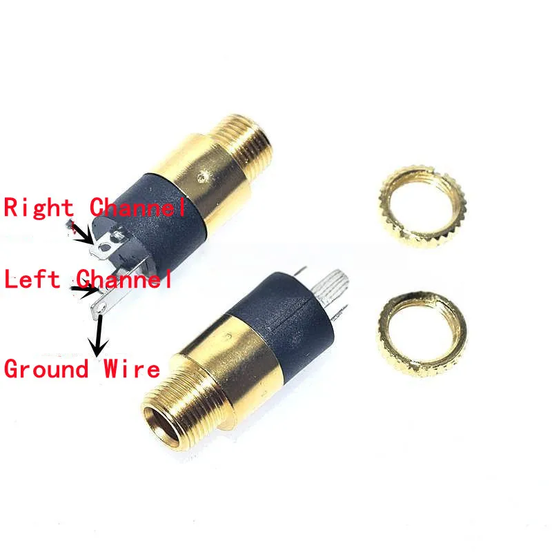 10PCS  PJ-392 Headphone Connector, 3.5mm Audio-Video Socket, 3.5mm Stereo Headphone Jack with Nut