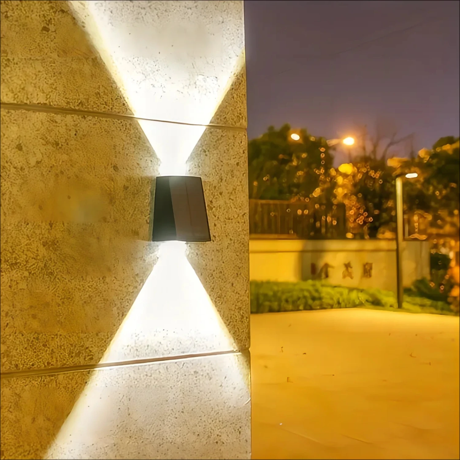 

1pc Solar Outdoor Wall Light Garden Decoration Atmosphere Light Villa Garden Waterproof Wall And Down Glow Wall Light Pond New