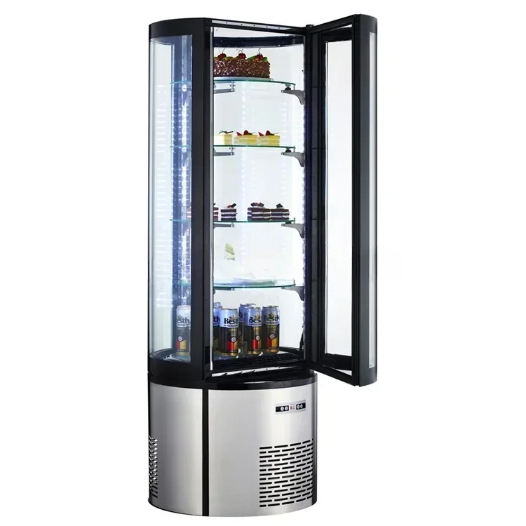 Swing Door Upright Cake Display Fridge Refrigerator Cabinet Chiller Cake Freezer Vertical Pastry Cooler Showcase