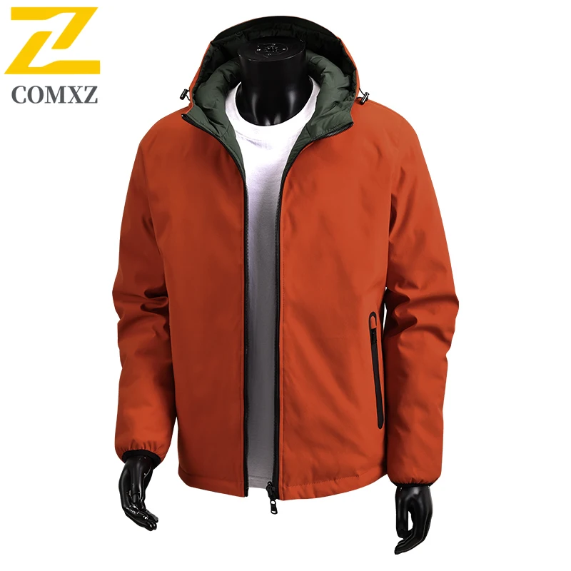 الرجال سترة قطن 2025 الاتجاه تنوعا على الوجهين ارتداء سميكة الدافئة مقنعين سترة معطف في الهواء الطلق عادية فضفاض سستة سترة قطن