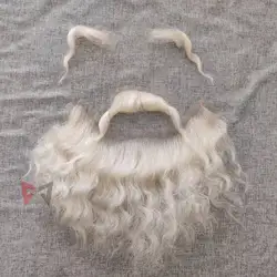 New Santa Claus Beard Synthetic Eyebrow Cosplay Men White Hairpiece Accessories Christmas Gift High Quality Hand Made