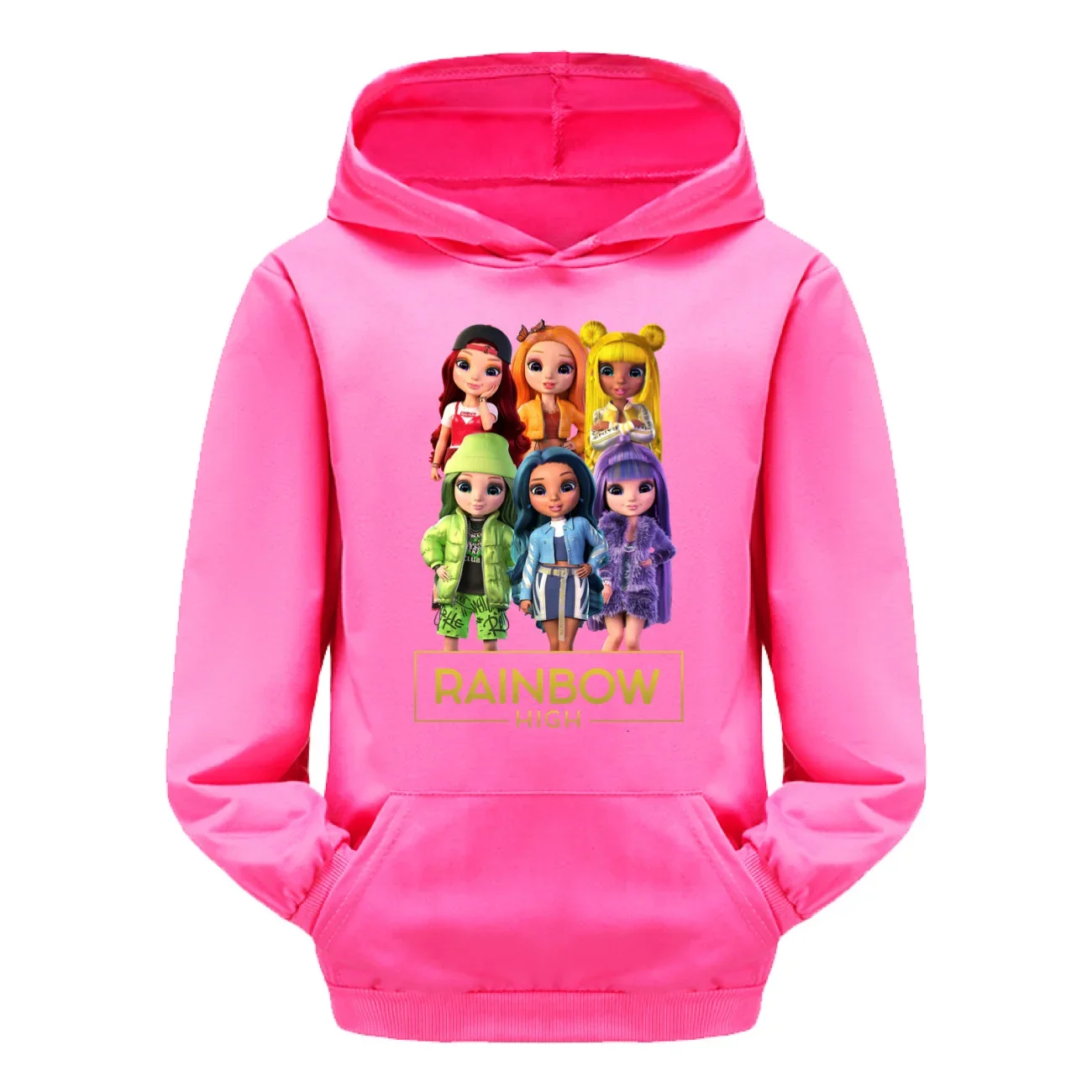 Rainbow High Cartoon Hoodies Kids Coat Boys Sweatshirts Pullover Outerwear Hoodie Girls Jacket Streetwear Hoody Boys Clothes