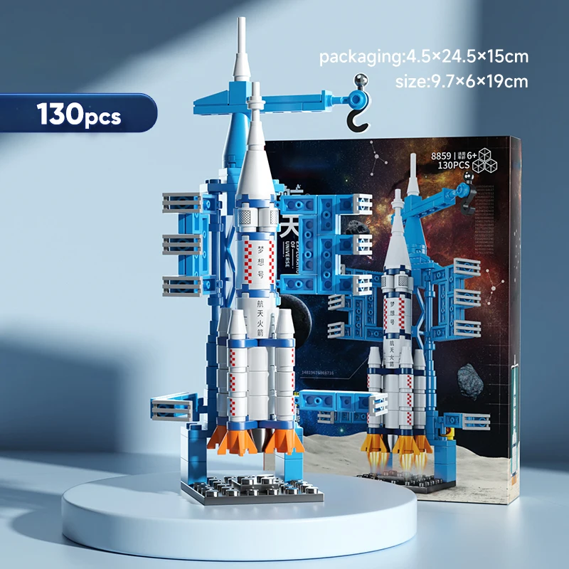 Spacecraft Model Assembling Toy Small Particle Building Blocks