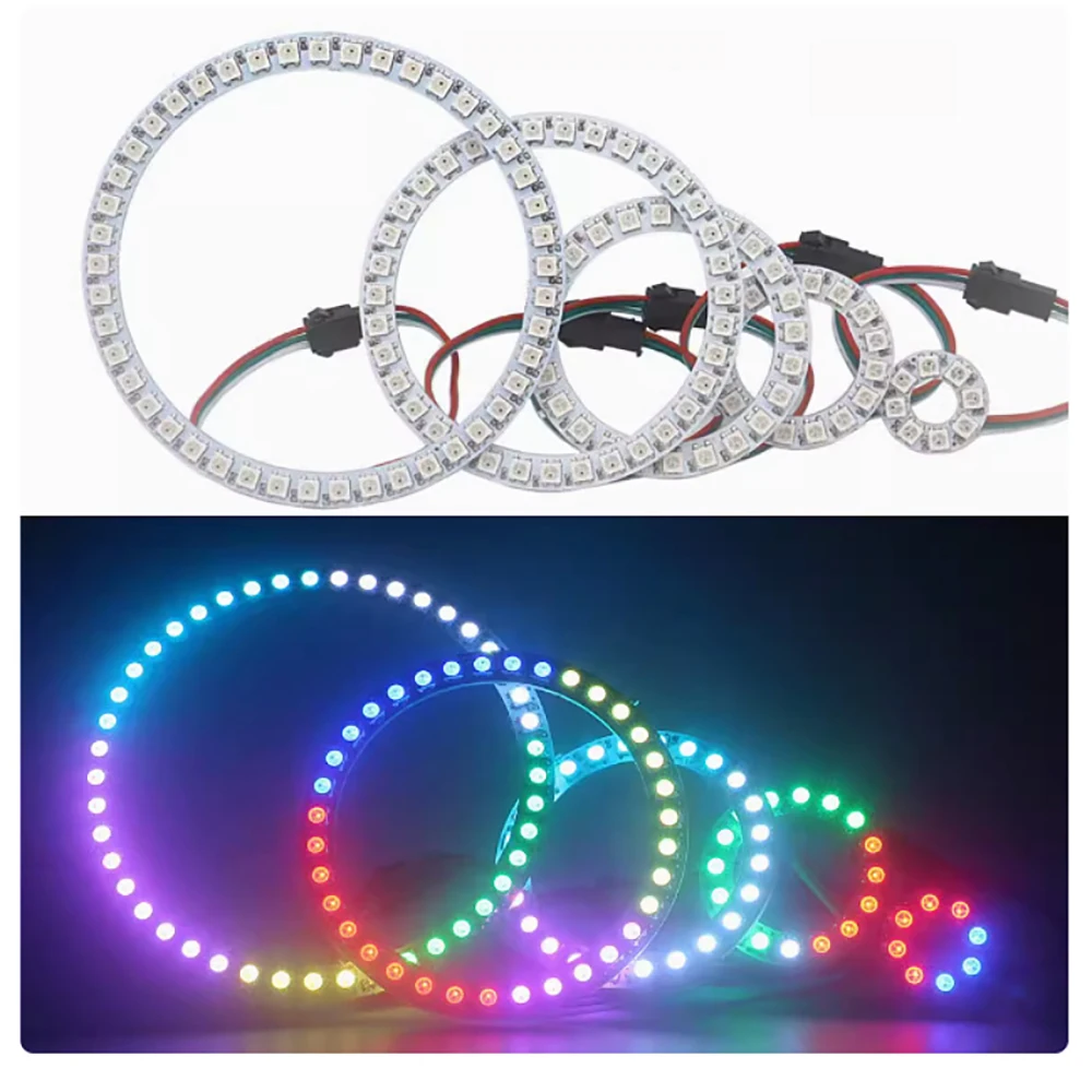 WS2812b Led ring Addressable 8/16/24/35/45Leds 5050 RGB Led Diode Ring Color IC Built-in LED