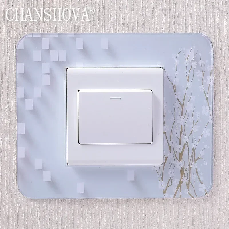 Single Opening Acrylic Socket Switch Sticker, Wall Stickers, Home Decor, Living Room Decoration, Light Switch Cover Plate, T040