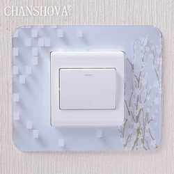 Single Opening Acrylic Socket Switch Sticker, Wall Stickers, Home Decor, Living Room Decoration, Light Switch Cover Plate, T040