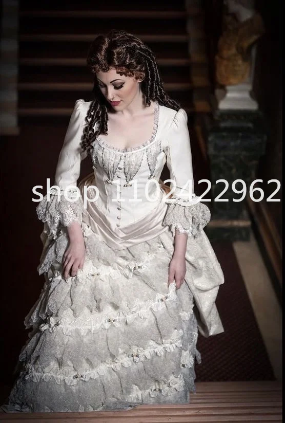 Sierra Boggess Opera 25th Anniversary Prom Dresses for Women Victorian Bustle Lace Fairy Medieval Costume Evening Gown