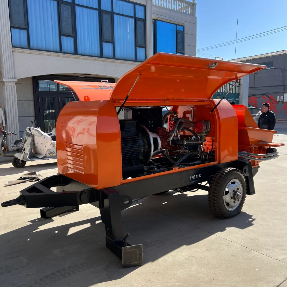 Horizontal Concrete Delivery Pump | Large Secondary Structure Column Pump for Big Aggregate Fine Stone Mortar Pouring