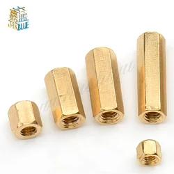 5-50pcs Hex Female to Female M2 M2.5 M3 M4 M5  brass standoff spacer Hexagonal Stud Spacer Hollow Pillars