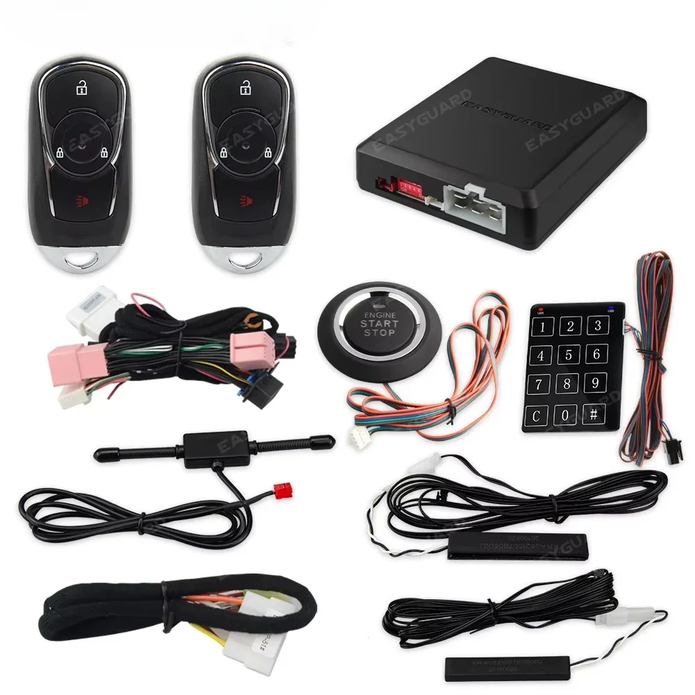 EASYGUARD مفتاح ذكي CAN BUS Pke Kit Keyles نظام الدخول إنذار السيارة عن بعد بدء التوصيل والتشغيل مناسب لسيارات بويك وشيفي