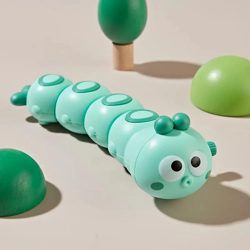 Fun Plastic Clockwork Caterpillar Cartoon Auto-Running Wind Up Swing Toy Parent-child Interactive Toy Gift