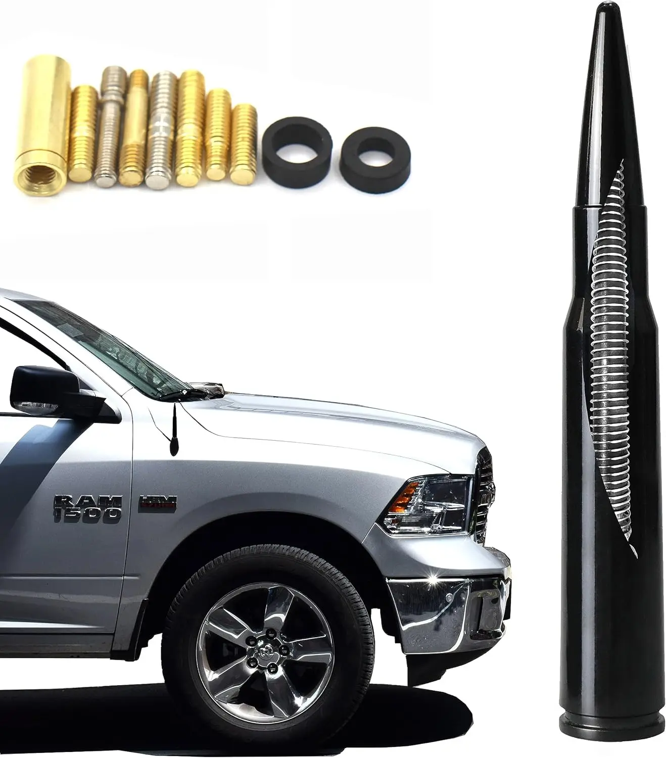 

Antenna mast 50 Cal Fit for car Track Antenna Delete Replacement, Ford F150 F250 F350 RAM 1500 2500 GMC Denali Chevy Pick-up