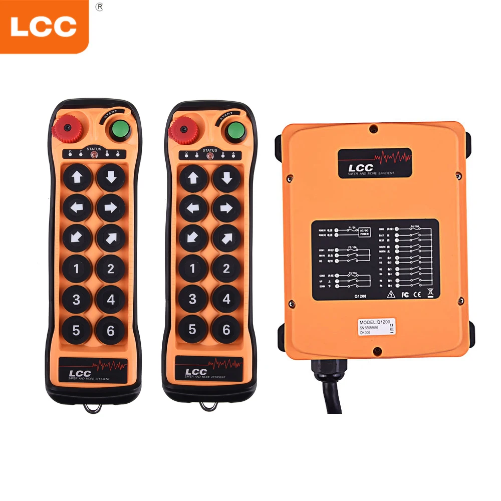 LCC Q1200 12 Buttons Crane Remote Control Hoist Overhead Bridge Crane Lift Switch Truck Lift Controller