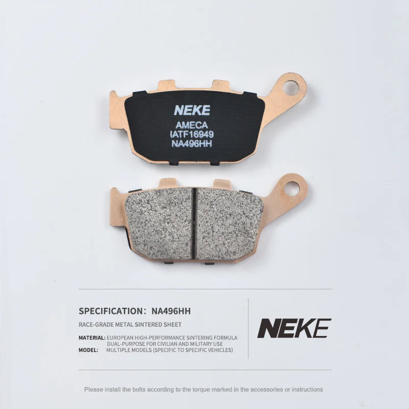 NEKE Sintered Metal Brake Pads for Honda CM300 CM500 CL300 CBR300R CBR400R CBR500R Kawasaki Z900 Suzuki Triumph Motorcycles