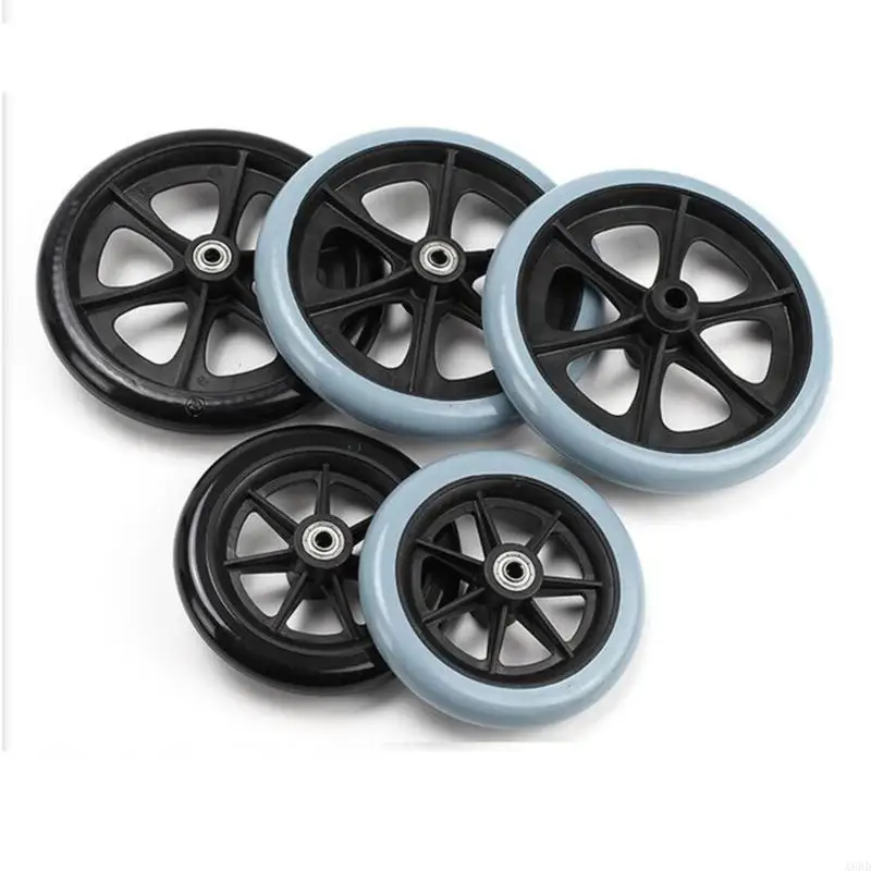 A6HD 6/8 inci Roda Kursi Roda Anti-Skid Roda Kursi Roda Penggantian Ban Solid Untuk Kursi Roda Listrik & Manual