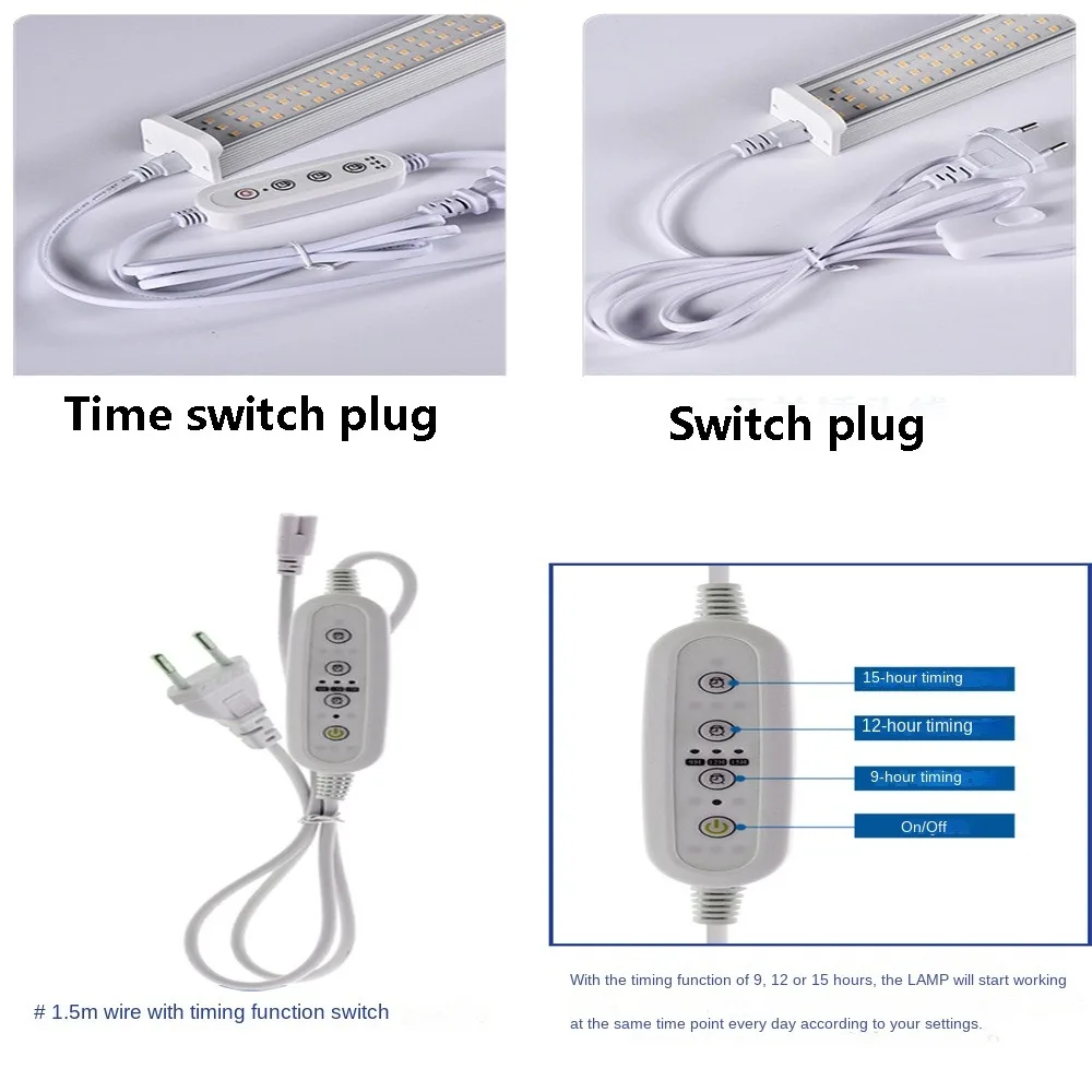 Lámpara Led de espectro completo para cultivo hidropónico, 50W, 150W, 110V, 220V, temporizador, Phyto, para plantas