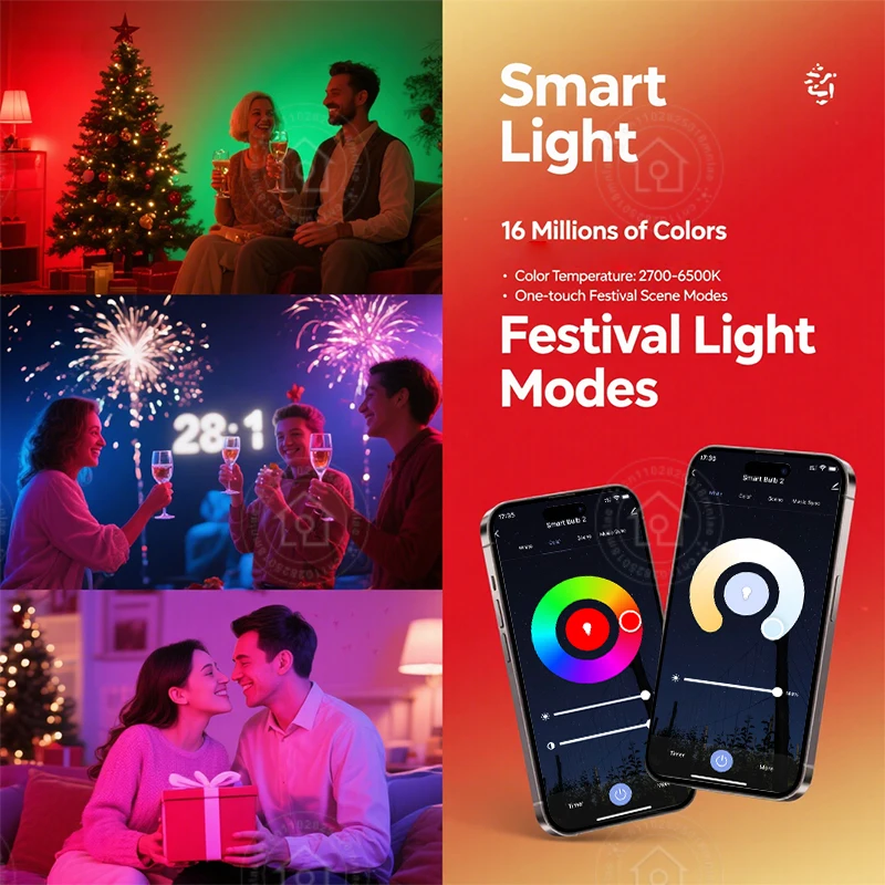 Tuya الذكية LED ضوء لمبة E27 RGBCW 15 واط واي فاي بلوتوث Led مصباح إضاءة ديكوريّة المنزل 220 فولت أليكسا جوجل مساعد التحكم عن بعد #2