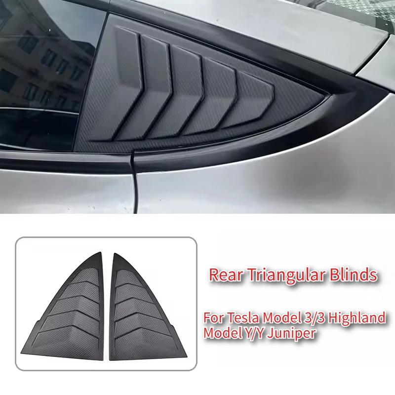 For Tesla Model 3/3 Highland Model Y/Y Juniper Rear Triangle Blinds Rear Triangle Window Spoiler Louver Shutter Cover Decoration