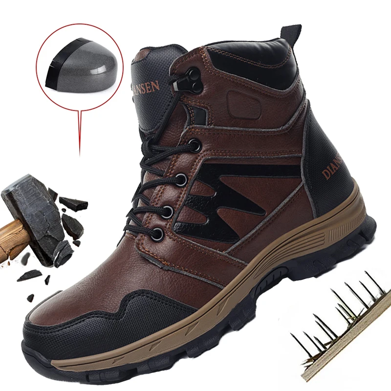 

Work Boots Indestructible Safety Shoes Men Steel Toe Shoes Puncture-Proof Sneakers Non Slip Protective Boots Waterproof boots
