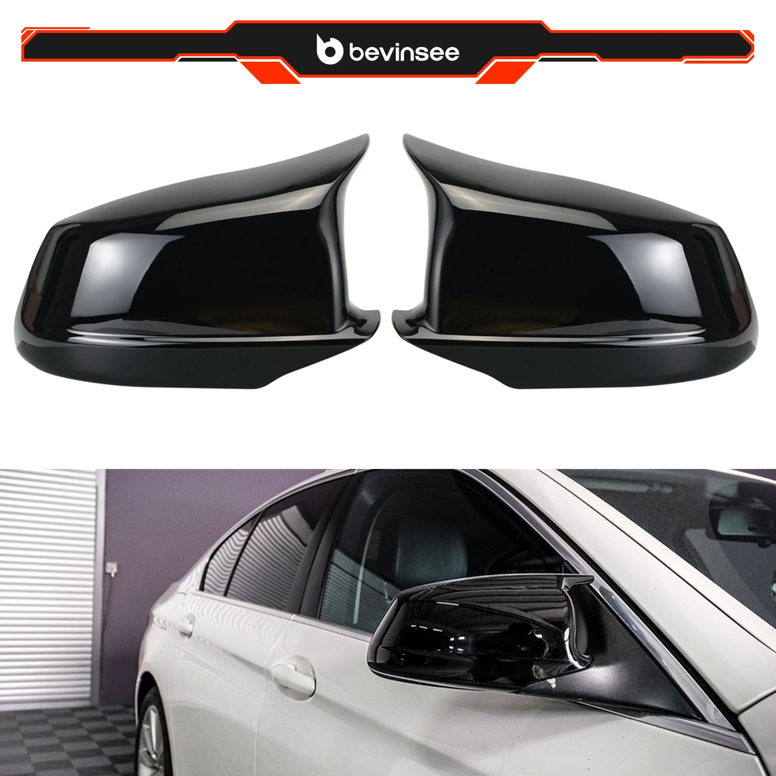 

M-Style Rearview Mirror Covers for BMW F10 F11 F12 F06, Replace for 51167216369, 511672163670