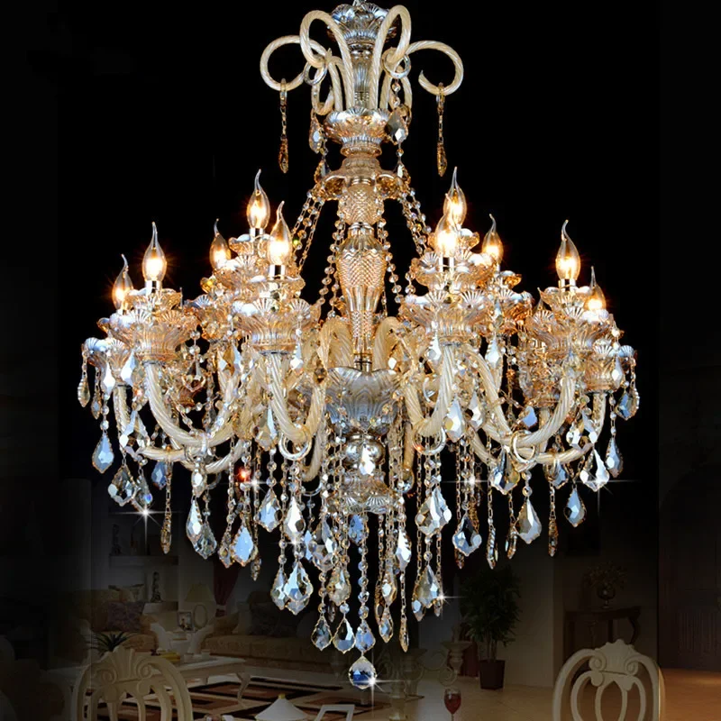 Cognac crystal chandelier l candle light atmospheric living room light