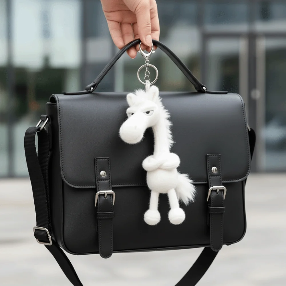 الكرتون محاكاة الحصان دمية محشوة براعة رائعة الخيال نمط المهر دمية أبيض أسود اللون تصميم لطيف