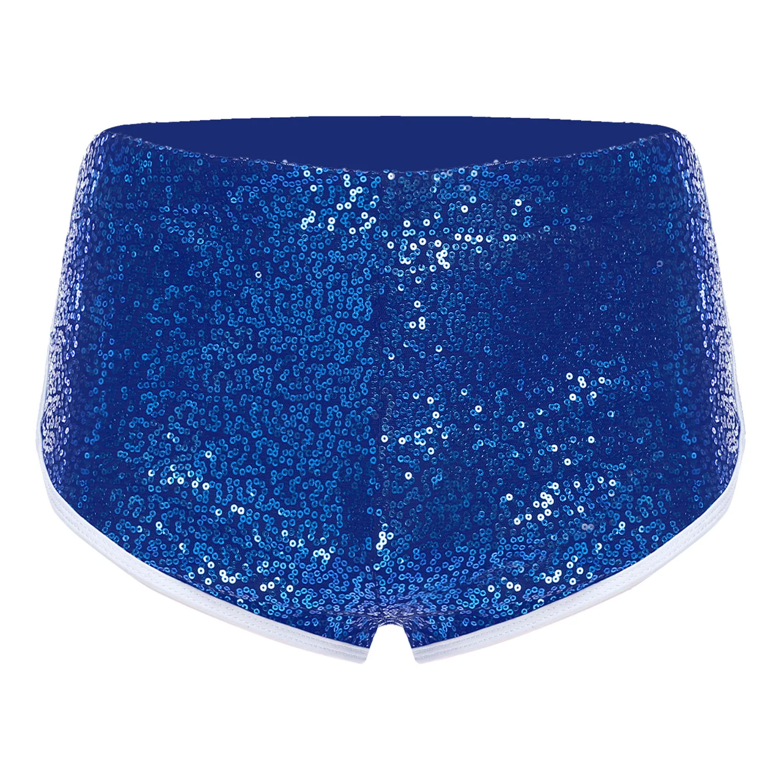 Men Glittery Sequin Low Rise Shorts Lingerie Shiny Elastic Waist Color Block Briefs Shorts Hot Pants for Club Beach Pool Party