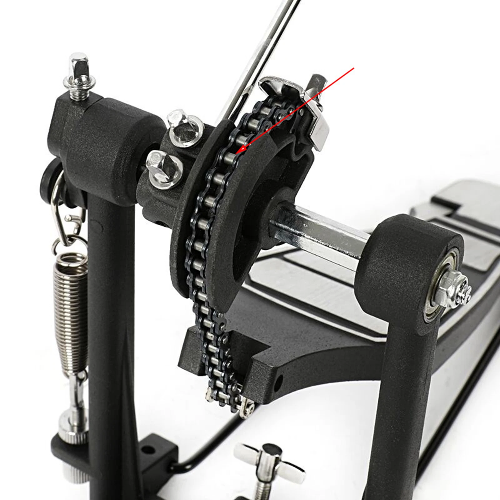Bass Drum Pedal Chain Performace Stable Anti Rust Easy to Install Percussion Parts Metal Foot Pedal Chain 6.89inch Length