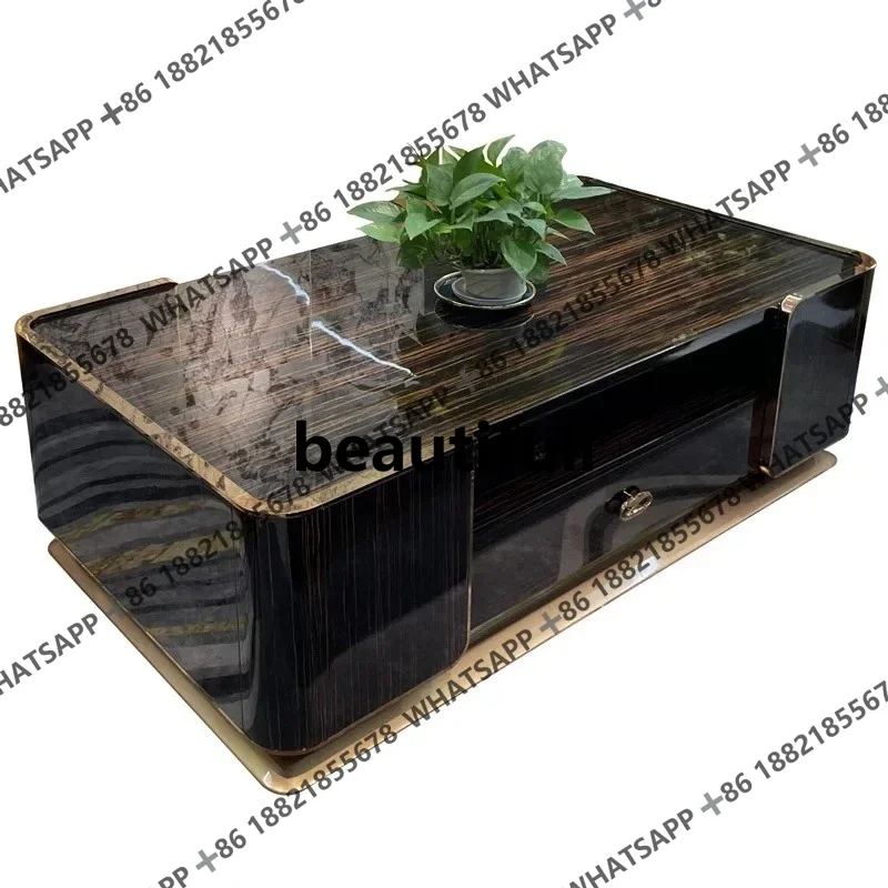 

Итальянский светлый роскошный журнальный столик из цельного дерева для гостиной, полностью мебелированный комплект, вилла, фортепиано, краска, чайный столик