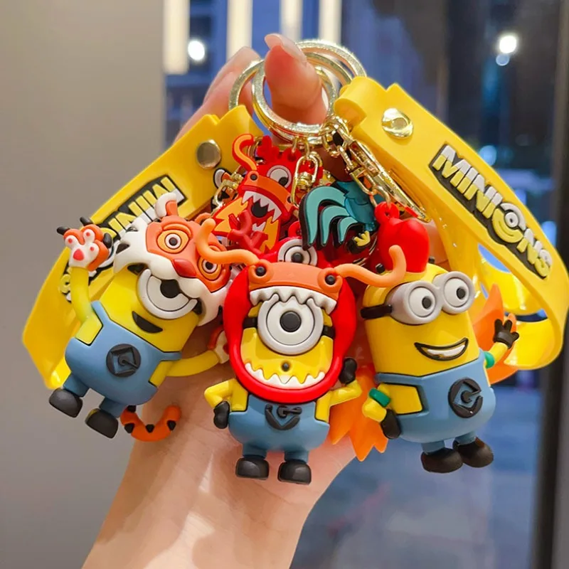 Kawaii Cartoon Zodiac Minion Cartoon Anime Doll Keychain Backpack Pendant Girl Birthday Gift Christmas Gift