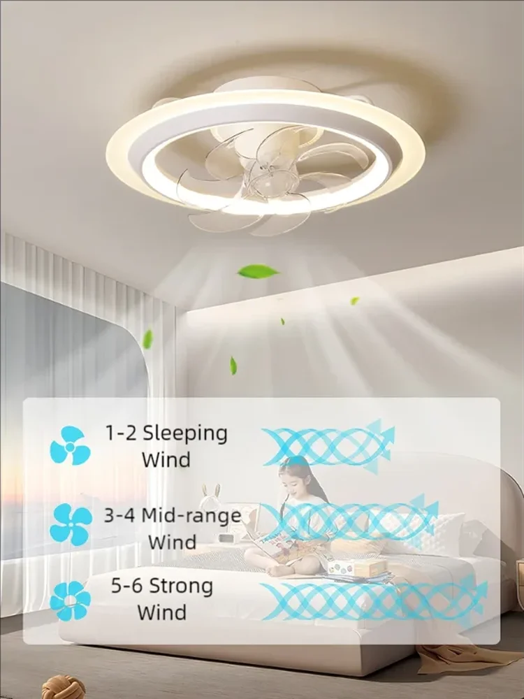 Nordic Style Ceiling Fan Light with 360° Oscillating Head Modern Simple Atmosphere for Living Room Bedroom Creative Personalized