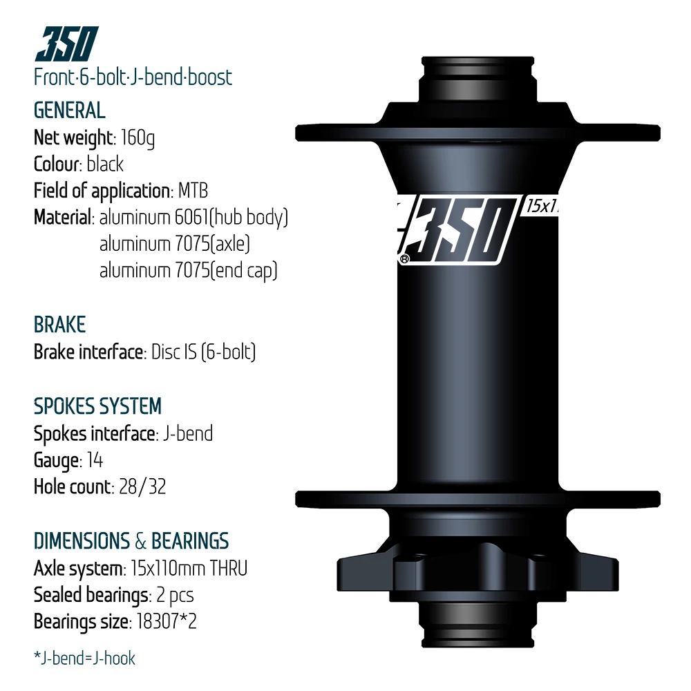 Koozer 350 MTB Fahrradnaben Vorderradnaben 28H 32 36 Löcher 5x100 QR 15x110mm Boost 6-Bolts Scheibenbremse 2 Gedichtete Lager AL7075 E-Bike-Teile – Detail 4