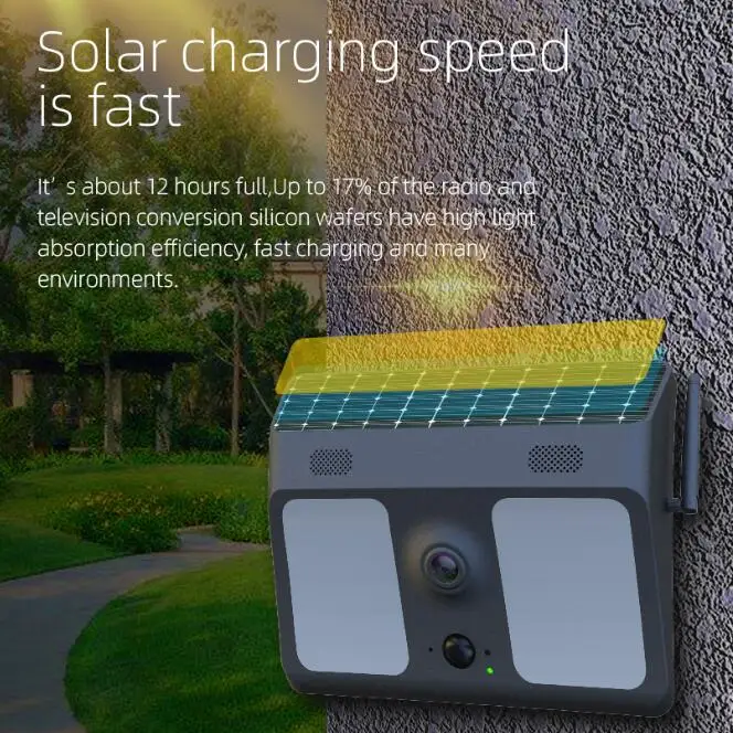 1080P HD LED Wifi Outdoor Courtyard Garden Front Back Door Solar Energy Low Power Camera