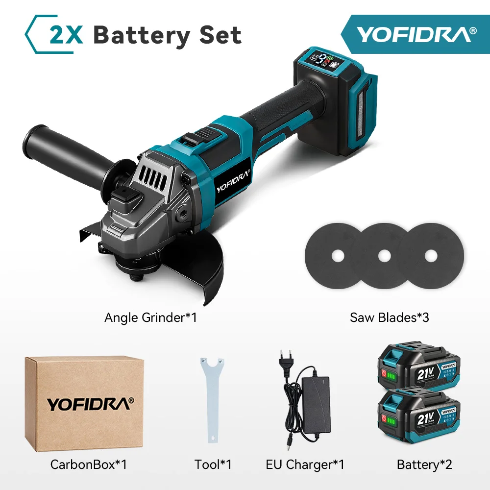 YOFIDRA 125mm M14 Borstelloze Hoekslijpmachine Accu Elektrische Hoekslijpmachine Elektrische Gereedschappen voor Makita Accu's