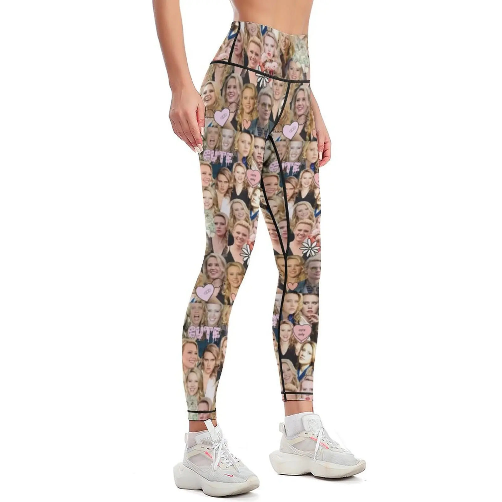 Kate McKinnon collage Leggings push up fitness jogging pants fitness set gym Womens Leggings