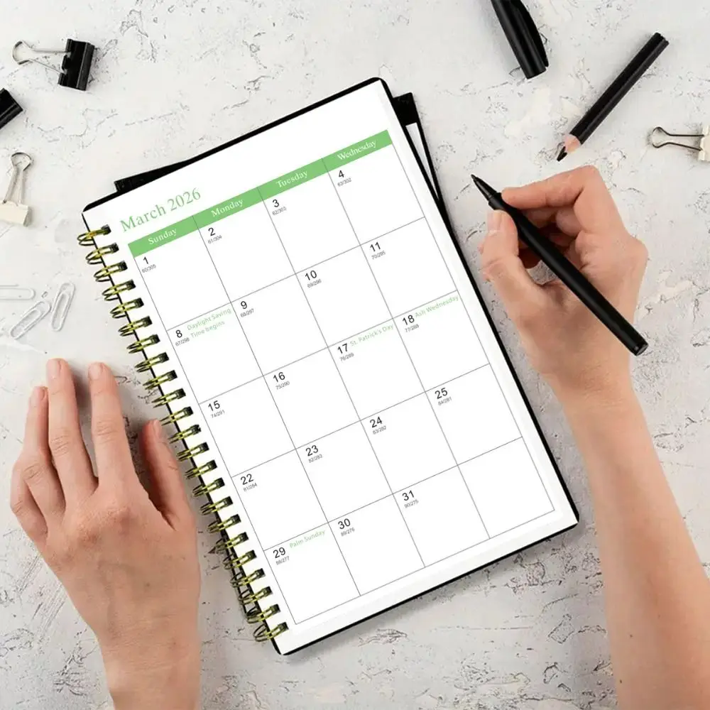 Planificador mensual A4/A5 de 3 años, escritura suave, libro de calendario 2026-2028, objetivos anuales, Agenda anual, calendario, año académico