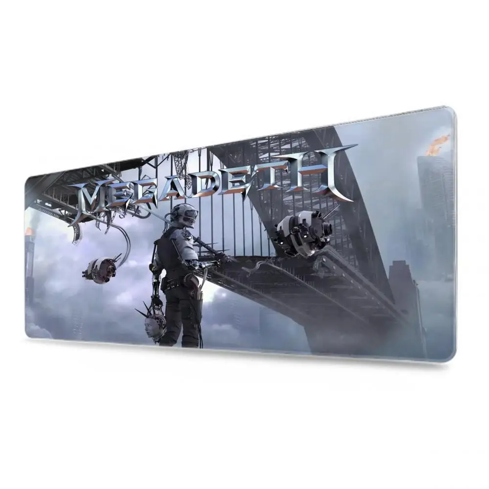 لوحة ماوس موسيقى Rock Megadeth لوحة ماوس للكمبيوتر اللوحي مقاس XL لوحة ماوس سطح المكتب، لوحة مفاتيح ألعاب لطيفة عالية الدقة بألوان قوس قزح، مشغل csgo
