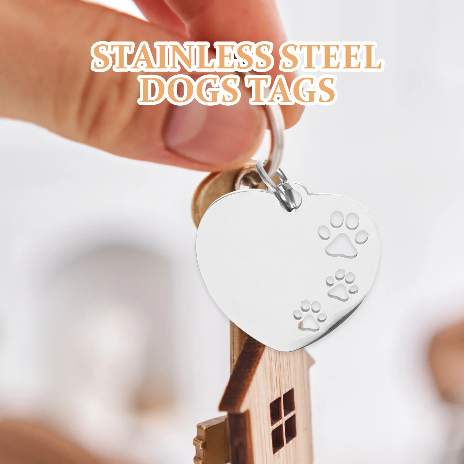 

10pcs Pet Name Tags Stainless Steel Dog Id Tags Blank Diy Engraved Puppy Tag For Dogs Cats Keychain Charm Bag Accessory Durable