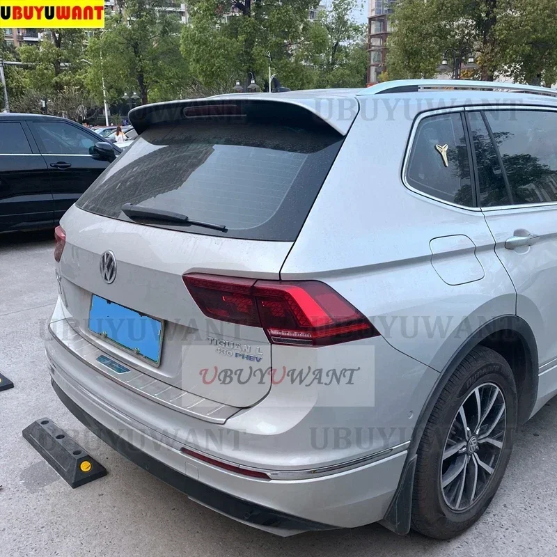 

Rear Roof Trunk Lid Car Tuning Spoiler Wings For Volkswagen VW MK2 Tiguan L 2017 18 19-22 Carbon Fiber Black White ABS Plastic