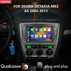 CHSTEK-Carplay multimídia sem fio para Skoda Octavia, Plug and Play Bluetooth, rádio de carro Android, 7 