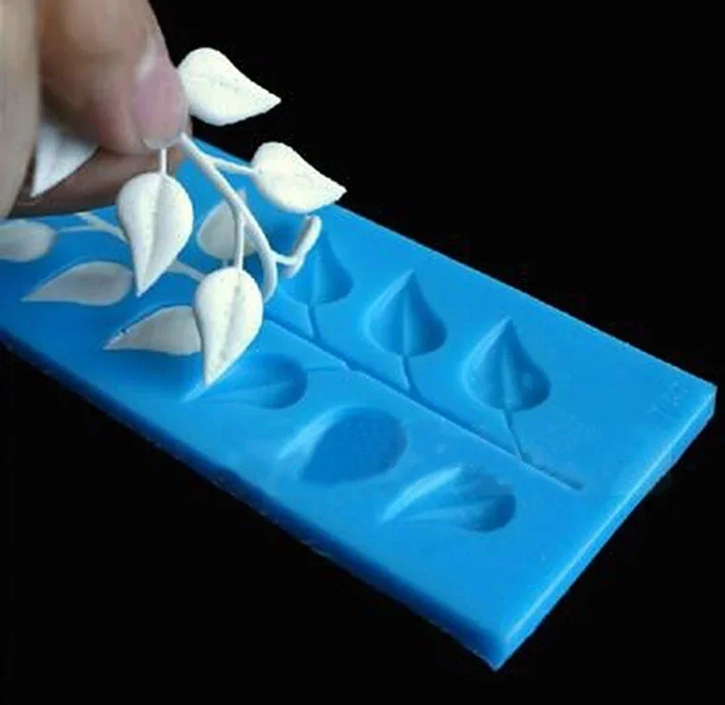 1 Pcs Long Strip Vine Leaf Lace Silicone Mold DIY Fondant Chocolate Cookie Wedding Cake Decorating Baking Craft Accessories
