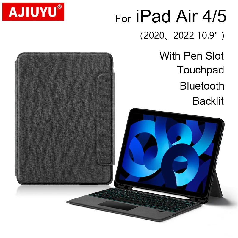 

TrackPad Keyboard Case For iPad Air 4 5 10.9 2022 2020 Air4 Air5 Wireless Keyboard Protection Cover With Backlit and Pen holder