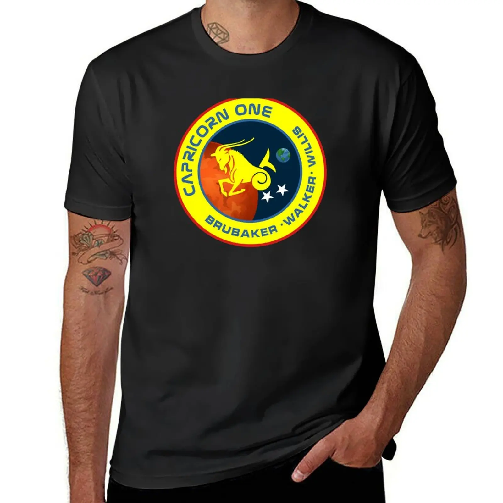 Capricorn One Mission Patch T-Shirt summer top cute tops t shirts men