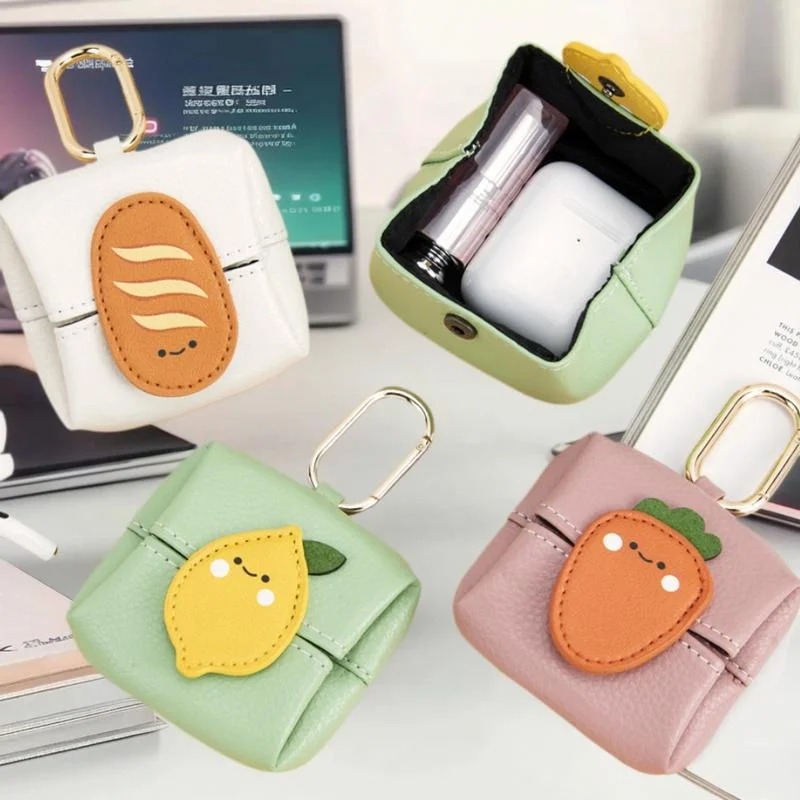 

[YU]Cute Cartoon Earphone Bag Pendant Microfiber Leather Mini Lipstick Storage Bag Coin Purse Multipurpose Wallet