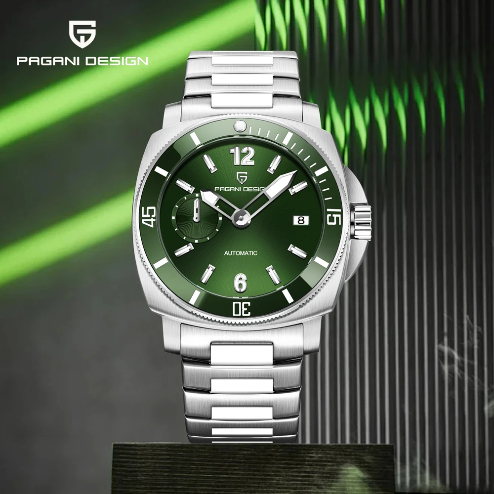 PAGANI DESIGN Watches Gradient Fashion Automatic Mechanical Watch For Men Waterproof Stainless Steel Sapphire Mirror Chronograph