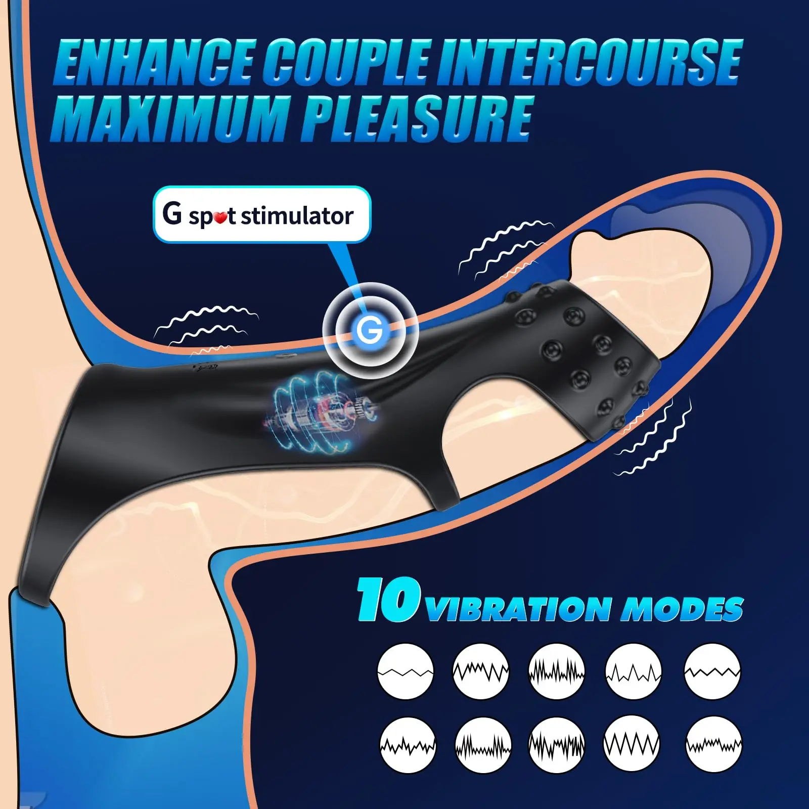 HESEKS Vibrating Cock Penis Ring G Spot Stimulation Penis Sleeve with Remote Enhancer Cock Sleeve Couples Adult Sex Toys for Men